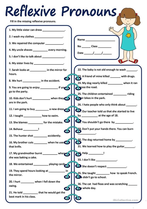 REFLEXIVE PRONOUNS - English ESL Worksheets for distance learning and  physical classrooms